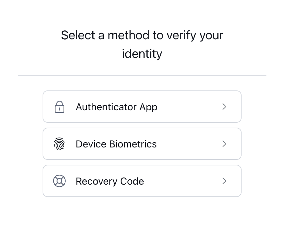 Choose authentication method
